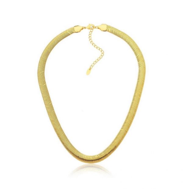 Chocker Malha snake grossa b. ouro