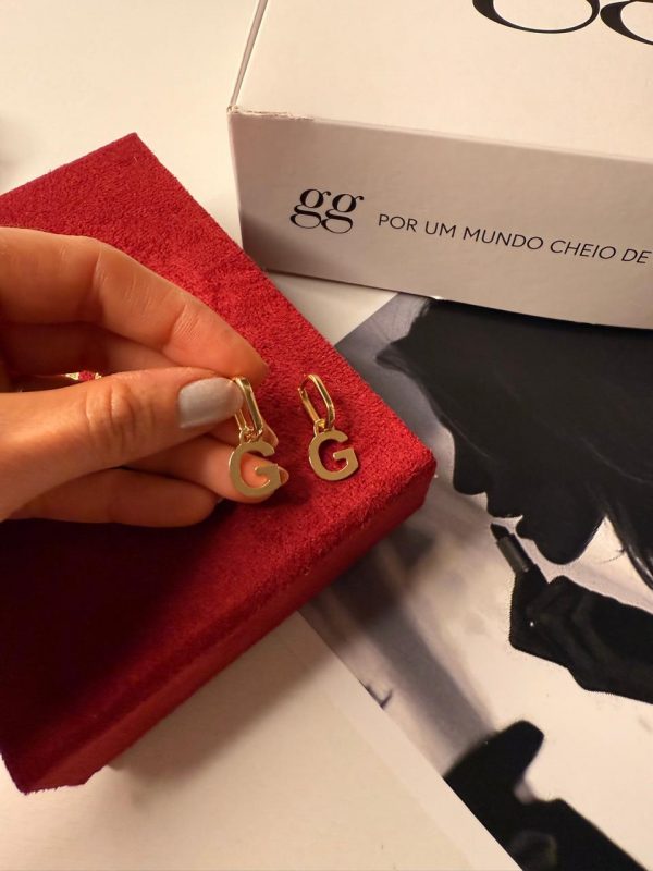 Argolas Personalizadas letra G dourada