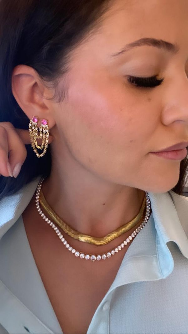 Chocker Malha snake grossa b. ouro