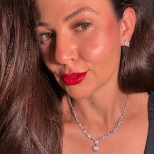 Conj coração apaixonado prateado