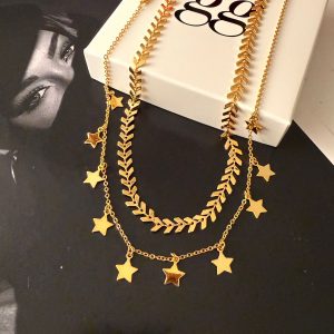 Duo de chockers douradas