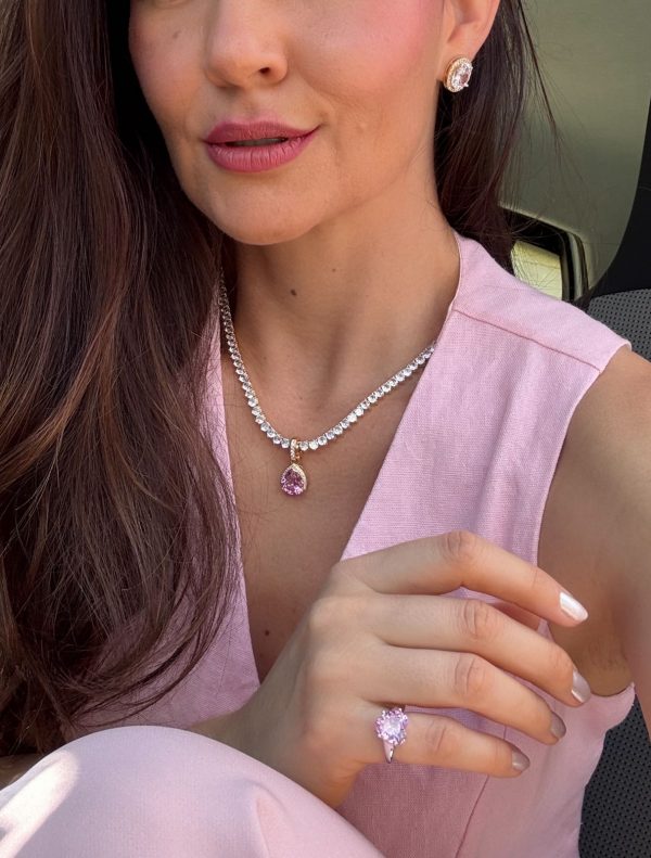 Pingente + brincos Gota Brilho de Amor