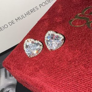 Brincos coração Diamond